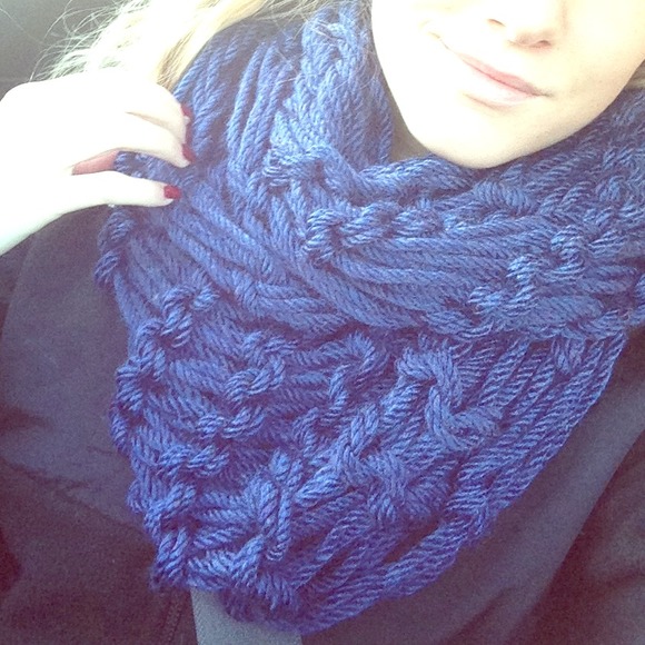 Hand knitted infinity scarf