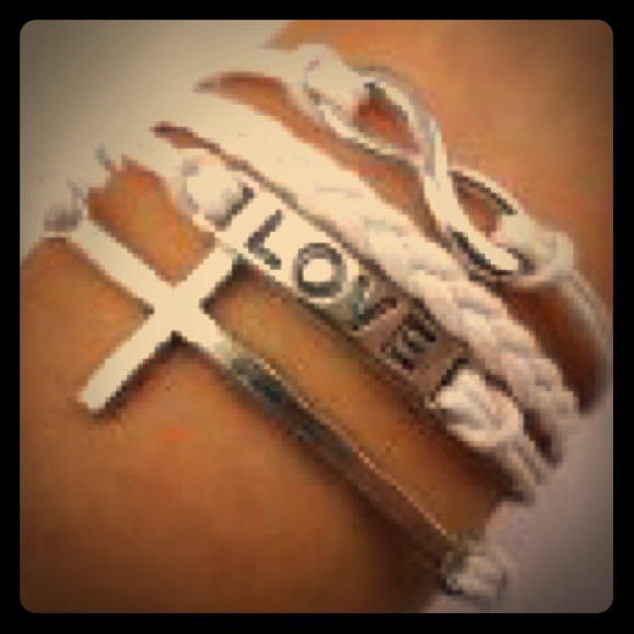 New Leather Love Infinity Cross Bracelet