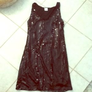 Black full sequin dress