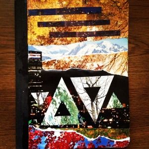 Collaged composition notebook