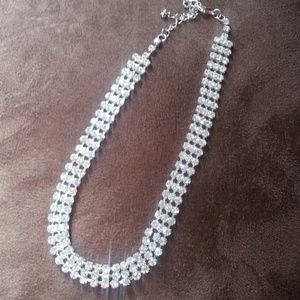 "Diamond" accented choker