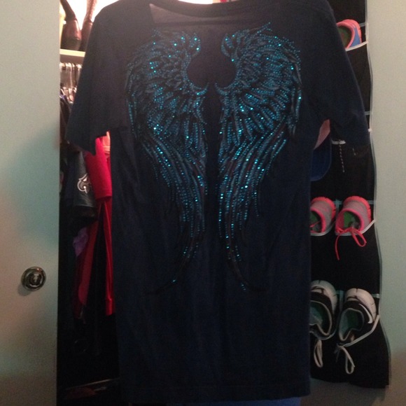 SINFUL V-neck with angle wings on the back! - Picture 2 of 2