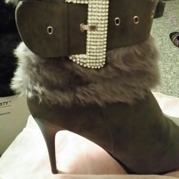 SOLD ...        Grey Fur Boots