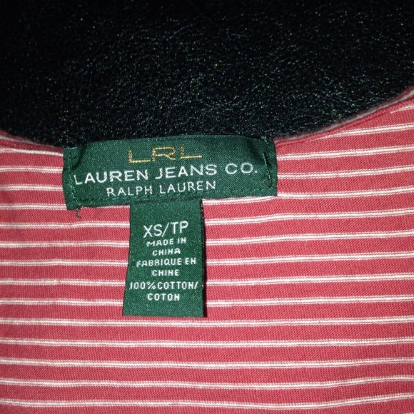 Striped Coral Ralph Lauren Ruffle top - Picture 3 of 3