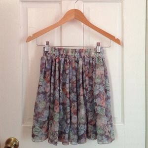 American Apparel Floral Chiffon Waist Skirt XS/S