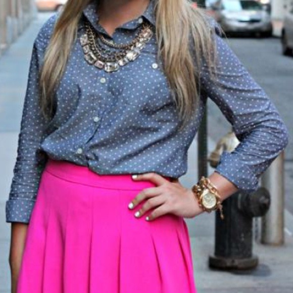 Old Navy Polka Dot Chambray