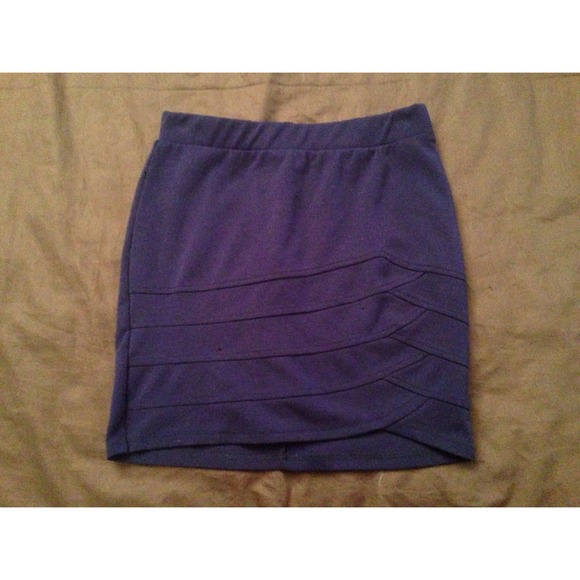 Blue high waisted mini skirt