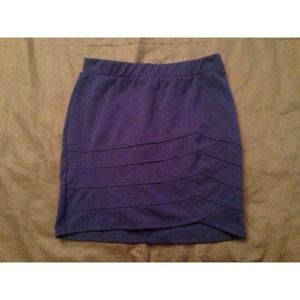 Blue high waisted mini skirt