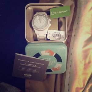 Fossil Women's CE1010 White Ceramic Watch