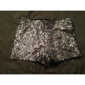 Grey sequined shorts!