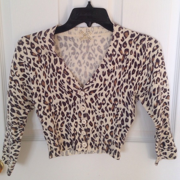 Leopard cropped sweater