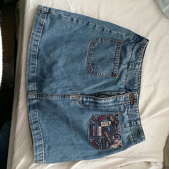 Denim mini skirt