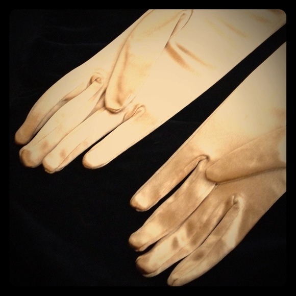 Light gold long opera gloves