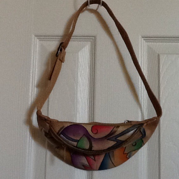 Painted leather fannypack