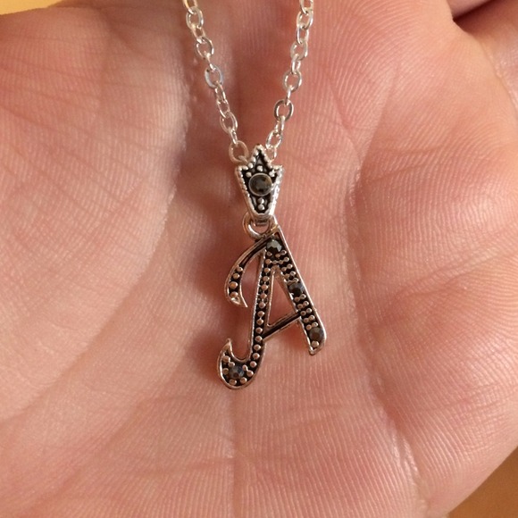 "A" sterling silver pendant on a sterling chain