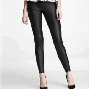 NWT Express Black Coated "Scuba" Leggings