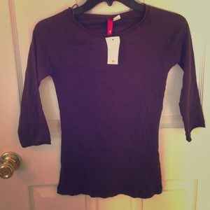Chocolate brown 3/4 basic tee