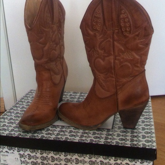 Brown cowboy boots