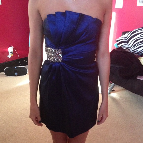Royal Blue Cocktail Dress - Picture 1 of 3