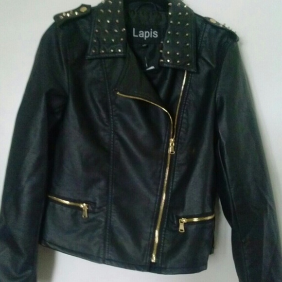 Black faux leather jacket