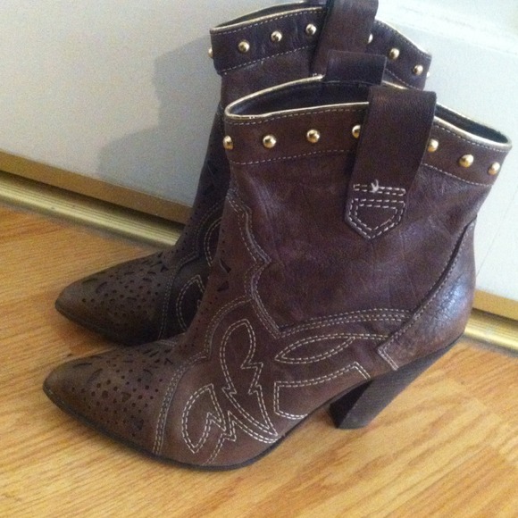 Brown cowboy boots