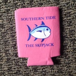 Southern Tide coozy coozie pink with skipjack