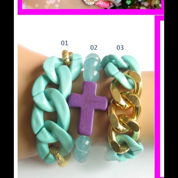 Chain link mint green 3 pcs set