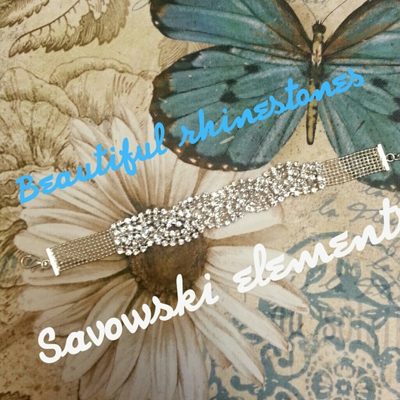 Rhinestone and swarovoski crystal bracelet