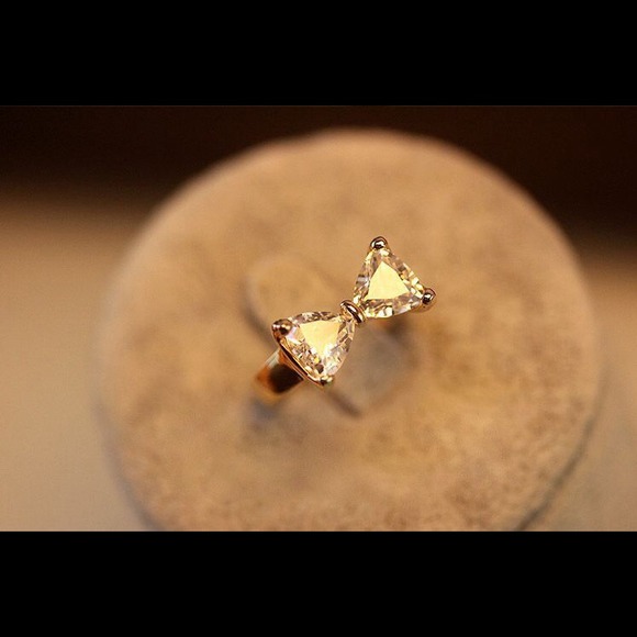 Bow diamond gold ring - Picture 3 of 4