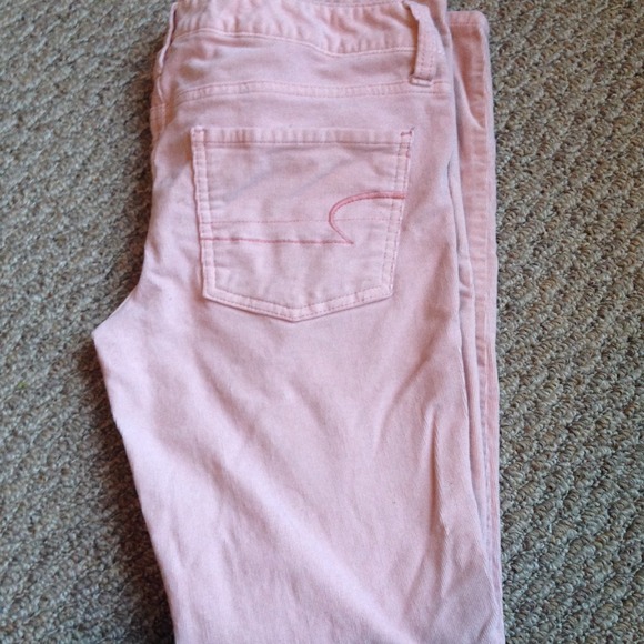 American Eagle Pink Corduroy Jeggings