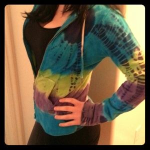 Tie dye terry cloth jacket