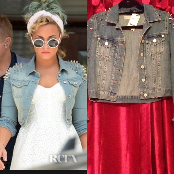 Topshop MOTO Studded Denim Jacket