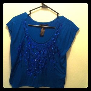 Blue sequin shirt