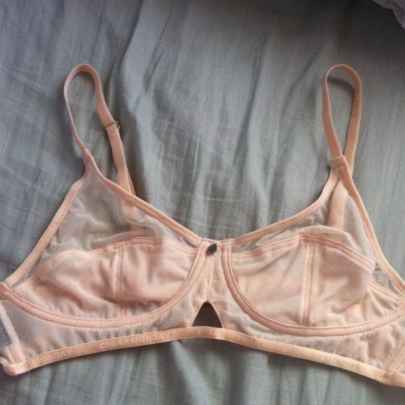 Cheap Monday sheer mesh pink bralette