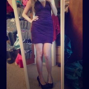 Purple bodycon dress