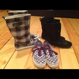 Vans shoes and boots, and Roxy boots
