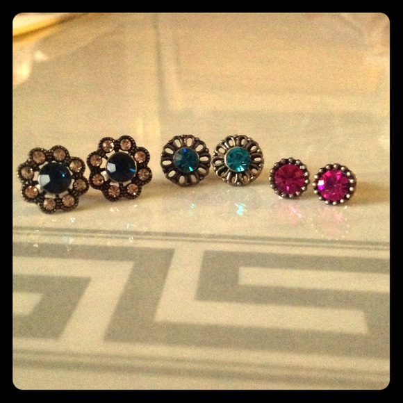Jewel toned bundle set earrings