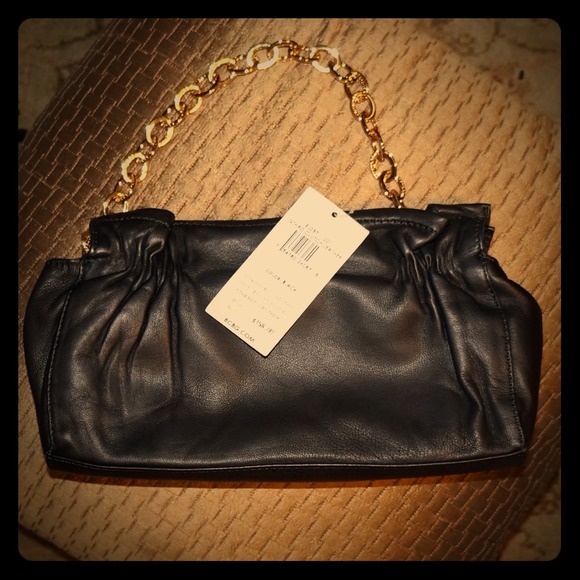 BCBGMaxAzria Handbags - BCBG Gathered Leather clutch New!