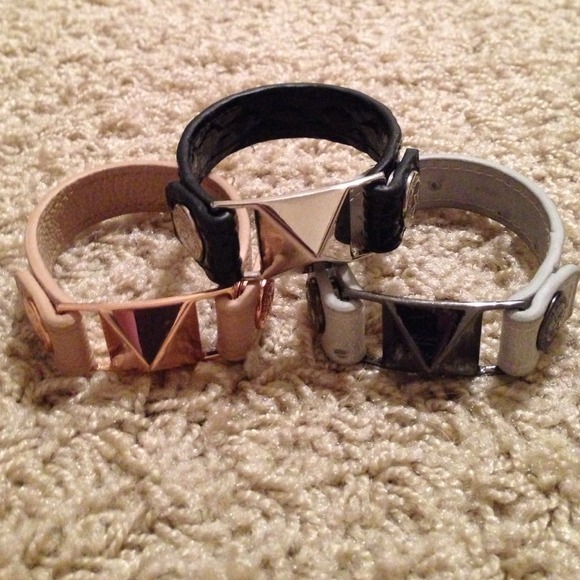 BCBG Pyramid Stud Bracelet- Silver