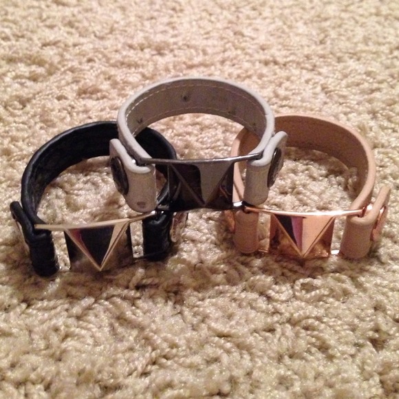 BCBG Pyramid Stud Bracelet- Pewter