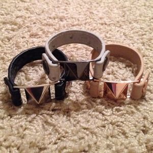 BCBG Pyramid Stud Bracelet- Pewter