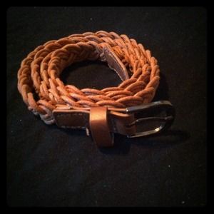 Brown braided belt