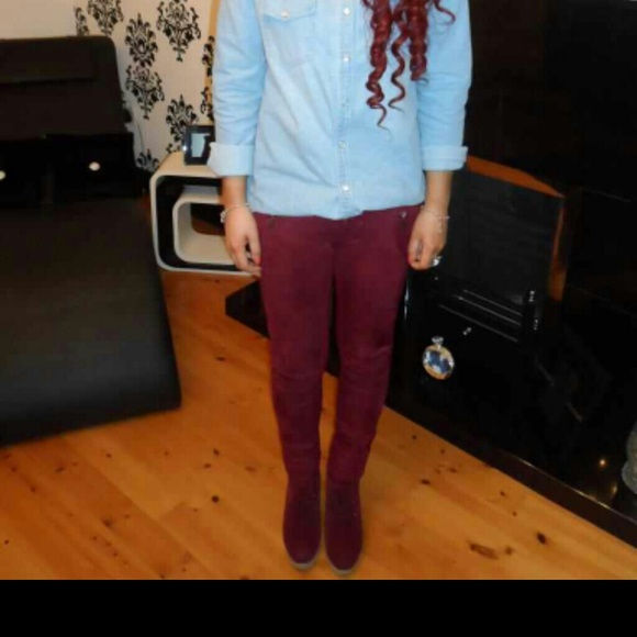 *SOLD on VINTED* Burgundy Wine Leggings Tights