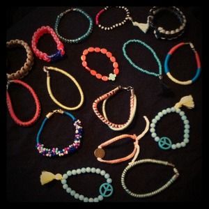 Lot of 16 stack handmade bracelets