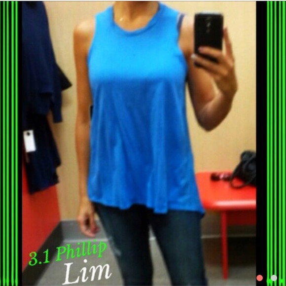 3.1 Phillip Lim for Target Blue Sheer Back Tank