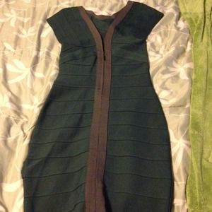 🚩Reserved📍dark green body bandage / fit dress xs