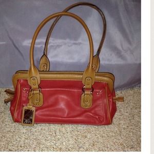 Tignanello red leather shoulder bag