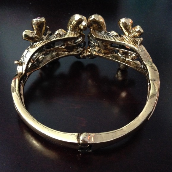 Multicolor Rhinestone Butterfly Bangle - Picture 2 of 2