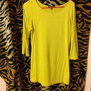 Long thin tight mustard colored tee. MAKE OFFER.