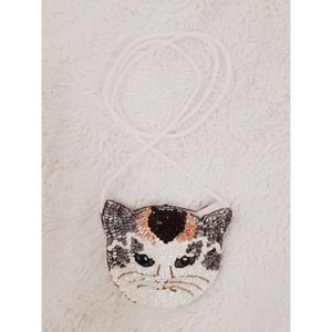 VINTAGE Cute Sequin Kitten Coin Purse